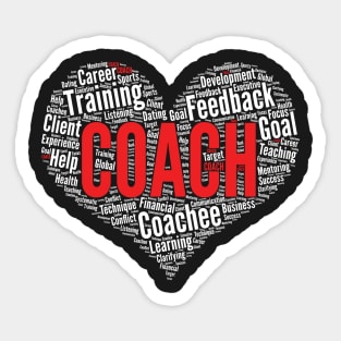 Coach Heart Shape Word Cloud Design Coaching design Sticker